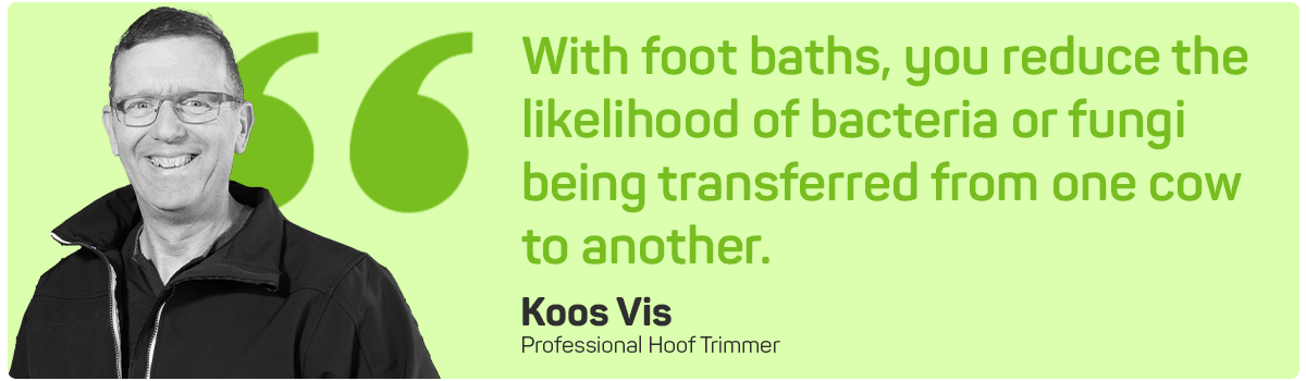 Koos Vis, Hoof Trimmer speaking about foot baths.